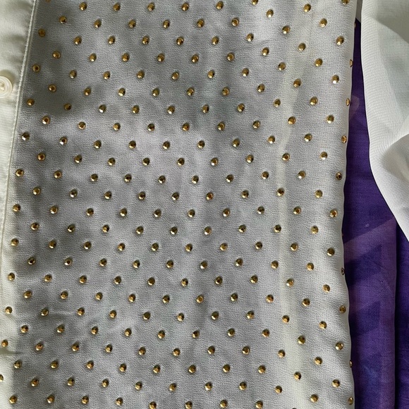 Chic Cream and Gold Women's Dress Shirt - Picture 2 of 3